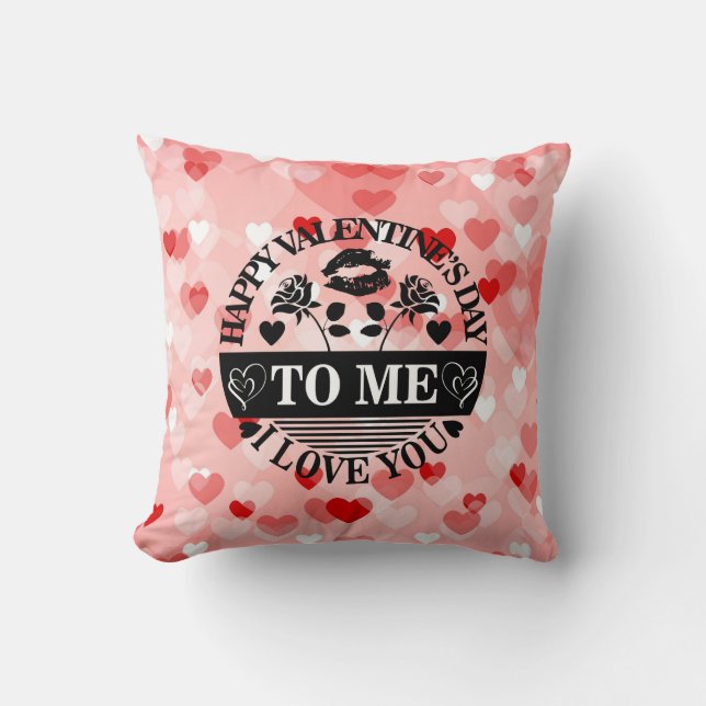 Coussin Joyeuse Saint-Valentin à moi je t'aime-58771 (Recto)