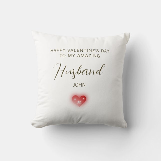 Coussin Joyeuse Saint-Valentin à mon mari incroyable (Recto)