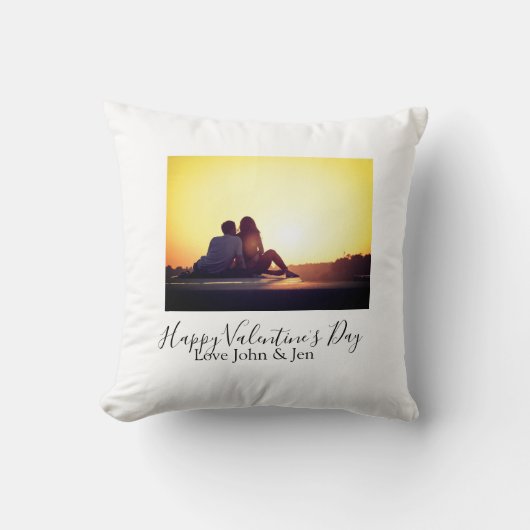 Coussin Joyeuse Saint-Valentin amour ajouter nom photo sim (Recto)