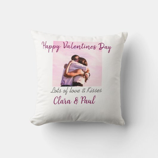 Coussin Joyeuse Saint-Valentin baisers modernes amour ajou (Recto)