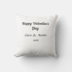 Coussin Joyeuse Saint-Valentin nom date simple minimal