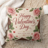 Coussin Joyeuse Saint Valentin Roses Roses Chocolats (Couverture)