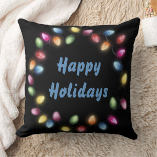 Coussin Joyeuses fêtes Colorées et Festives lumières de No