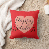 Coussin Joyeuses Fêtes Joyeux Noël Période de Vacances Cœu (Couverture)