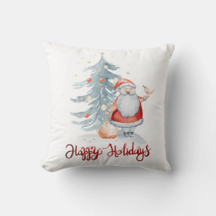 Coussin Joyeuses Fêtes, Père Noël Sapin