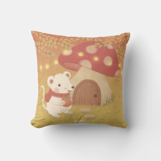 Coussin Joyeuses journées d'automne avec souris (Recto)