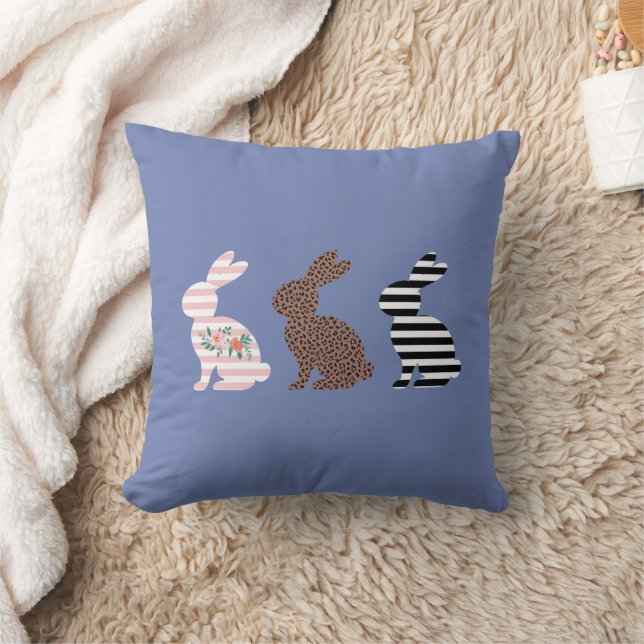 Coussin Joyeuses Pâques Mignon Léopard de Pâques Lapin  (Couverture)