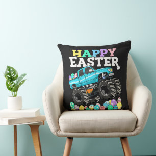 Coussin Joyeuses Pâques Monstre Camion Œufs de Pâques