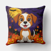 Coussin 🐾🎃 Joyeuses Vibrations de Chien de Citrouille d' (Verso)