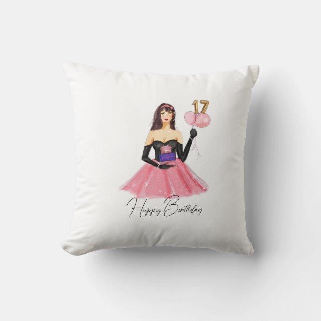 Coussin Joyeux 17e anniversaire  (Recto)