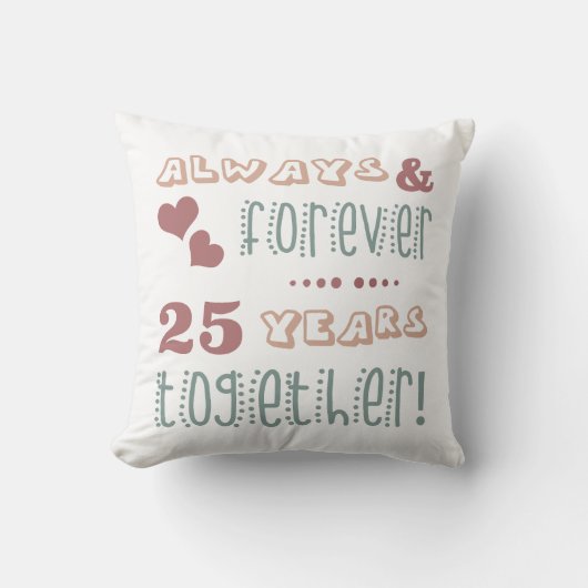 Coussin Joyeux 25e anniversaire de mariage (Recto)