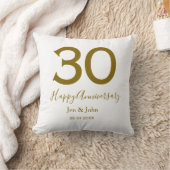 Coussin Joyeux 30e anniversaire nom date lettre dorée gras (Couverture)