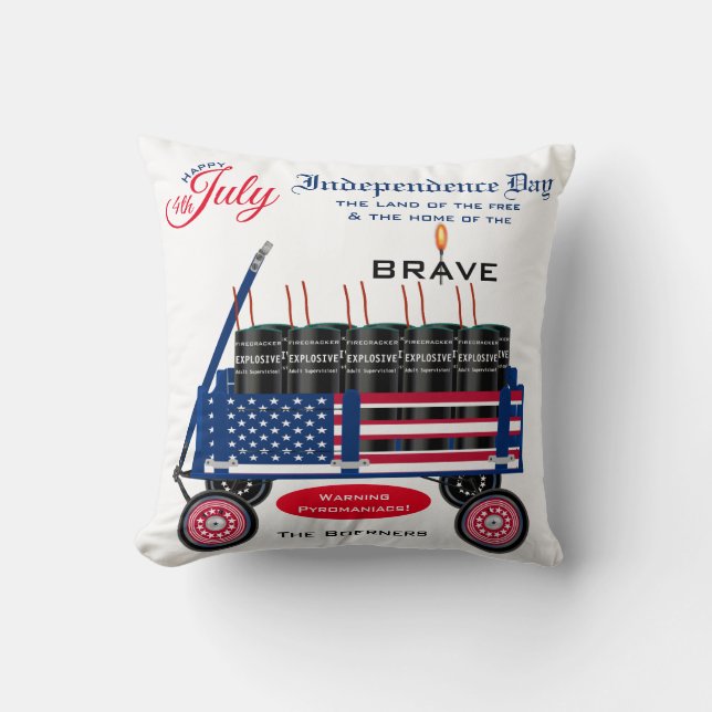 Coussin Joyeux 4 juillet fête de l'indépendance Dons amusa (Recto)