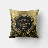Coussin Joyeux 50e anniversaire de Mariage Black & Shiny G (Verso)