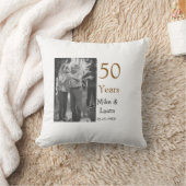 Coussin Joyeux 50e anniversaire nom du couple date de mari (Couverture)