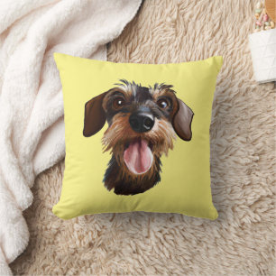 Coussin Joyeux À poils durs Dachshund