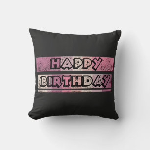 Coussin joyeux anniversaire coloré