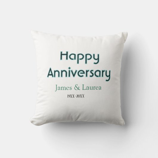 Coussin Joyeux anniversaire de mariage nom date année simp (Recto)