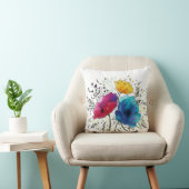 Coussin Joyeux anniversaire! Design personnalisé d'aquarel (Chaise)