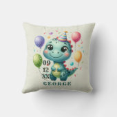 Coussin Joyeux Anniversaire Dinosaure Mignon (Verso)