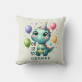 Coussin Joyeux Anniversaire Dinosaure Mignon (Recto)