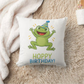 Coussin Joyeux Anniversaire Drôle Grenouille Enfants (Couverture)