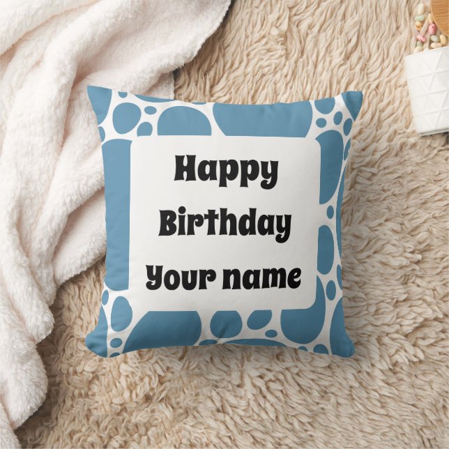 Coussin Joyeux anniversaire, motif bleu (Couverture)