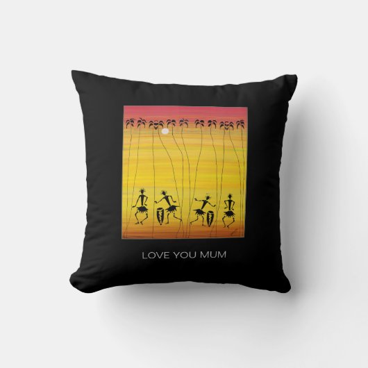 Coussin Joyeux Anniversaire Sunset Danseurs de fête (Recto)