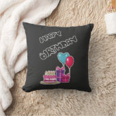 Coussin Joyeux Anniversaire Texte Bulle Néo-Retro  (Couverture)