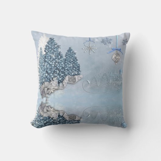 Coussin Joyeux arbre de Noël des fêtes (Recto)