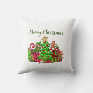 Coussin Joyeux Cadeaux De Noël Autour De L'Arbre
