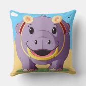 Coussin Joyeux caractère hippo (Verso)