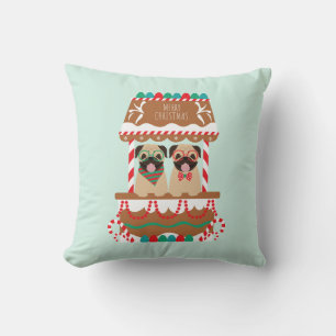 Coussin Joyeux Carlin de Noël Vacances Stand Dogs
