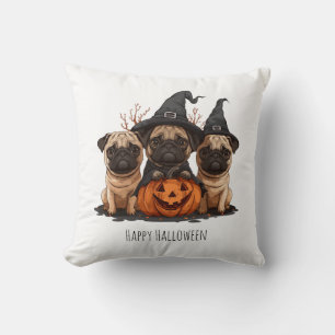 Coussin Joyeux Carlins d'Halloween Jack O Lanterns