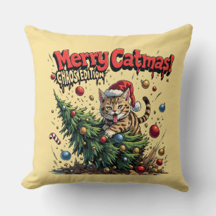 Coussin Joyeux Cat Noël – Édition Chaos