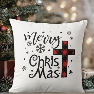 Coussin Joyeux Christ Mas chrétien Noël religieux