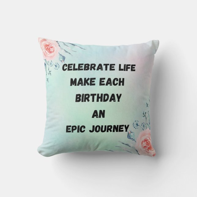 Coussin Joyeux Confort d'anniversaire (Recto)