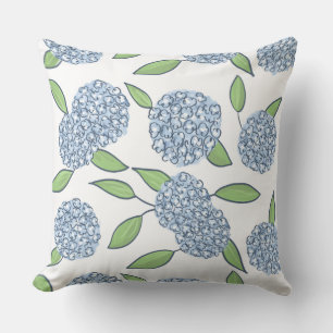 Coussin Joyeux décor côtier d'Hydrangeas Preppy