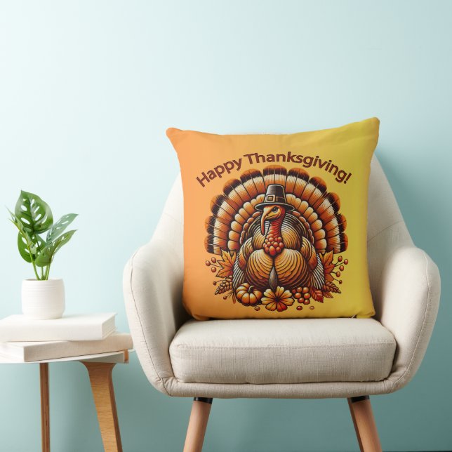 Coussin Joyeux dîner de Thanksgiving (Chaise)