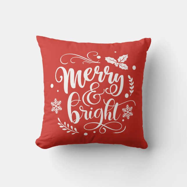 Coussin Joyeux et brillant Festif Red Holiday (Recto)