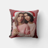 Coussin Joyeux et brillant lesbienne rose rétro | Photo pe (Recto)