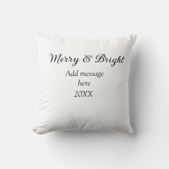 Coussin Joyeux et brillant Noël vacances ajouter année de  (Recto)