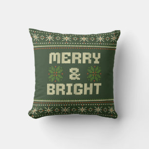 Coussin Joyeux et brillant pull de Noël Nordic Knit