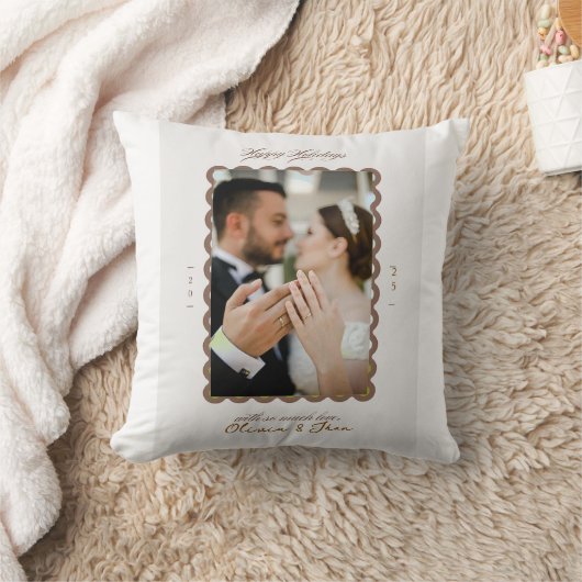 Coussin Joyeux et mariés premier Noël (Couverture)