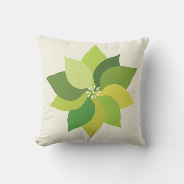 Coussin Joyeux Feuilles luxuriants. (Recto)
