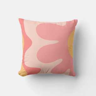 Coussin Joyeux Fleur Retro 60s Blush rose et Jaune