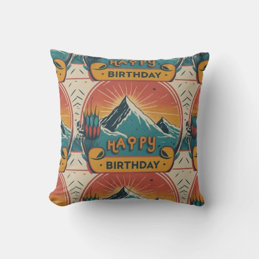 Coussin Joyeux gâteau d'anniversaire (Recto)