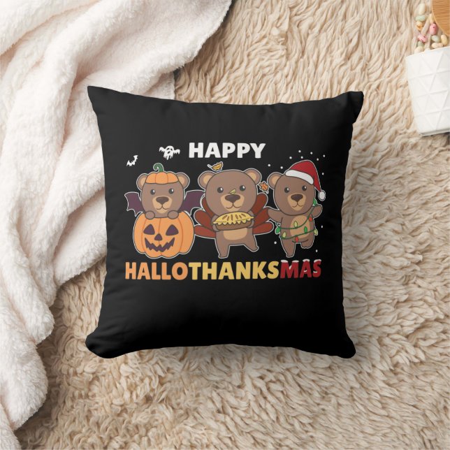 Coussin Joyeux Hallothanksma's Bears Christmas Bear (Couverture)