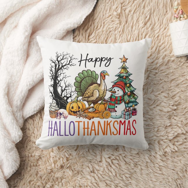 Coussin Joyeux Hallothanksmas Clipart (Couverture)