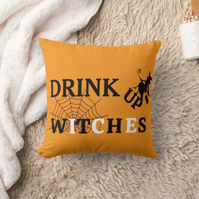 Coussin Joyeux Halloween 31 Oct Drink Up Witches (Couverture)